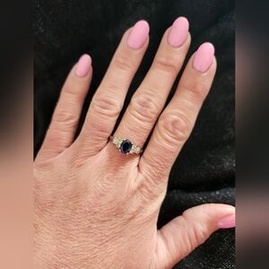 Blue sapphire oval ring size 10